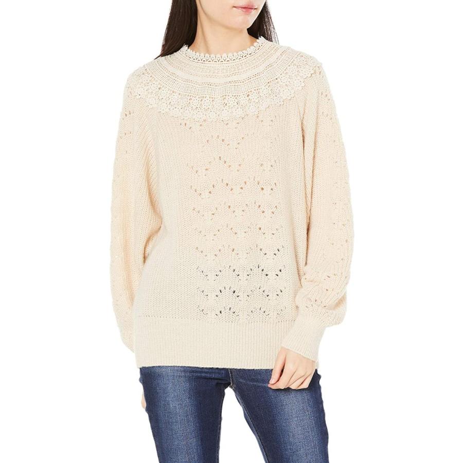 数量は多 M オフホワイト レディース 4 Kt002 レースカラーケーブルニットプルオーバー セーター シュープリームララ ニット セーター Famousmystery Pt