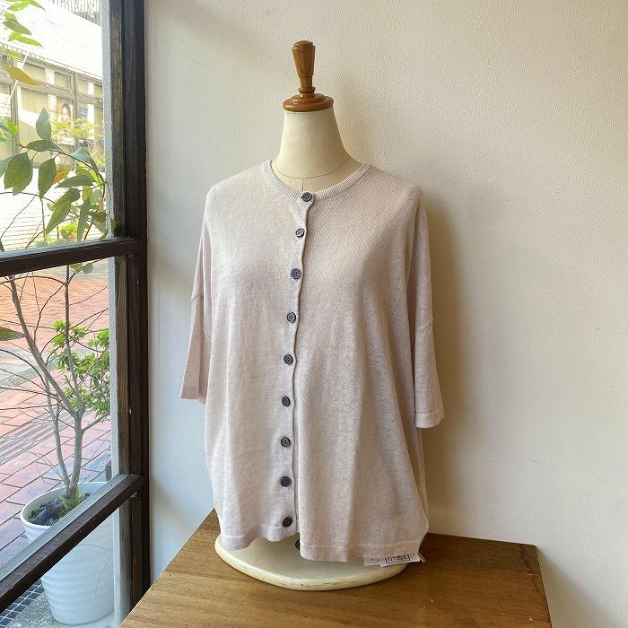mao made（マオメイド） カーディガン UV加工リネンKNIT 2WAYハーフ 