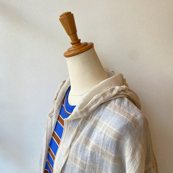 mao made（マオメイド） パーカー ヘルシーリネンFABRIC ニットリブ 