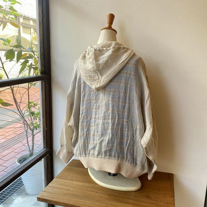 mao made（マオメイド） パーカー ヘルシーリネンFABRIC ニットリブ 