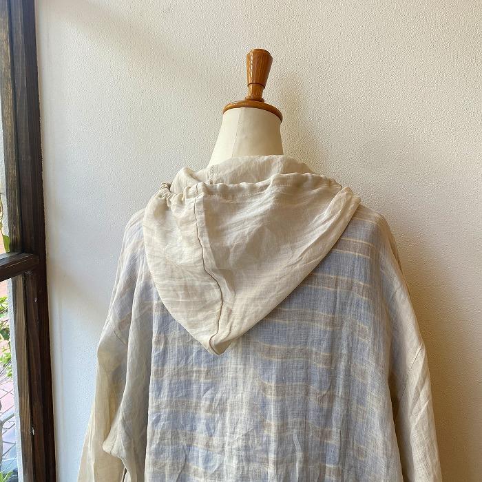 mao made（マオメイド） パーカー ヘルシーリネンFABRIC ニットリブ 