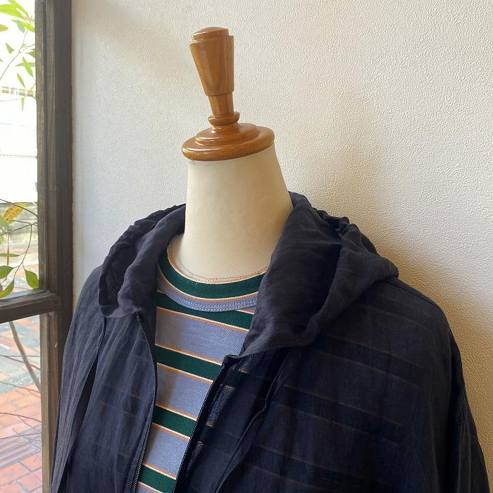 【未使用品/リネン100%】OUTIL MANTEAU BIDOS パーカー 3 OUTIL MANTEAU BIDOS / NAVY : 『Bumpkins putting on airs』