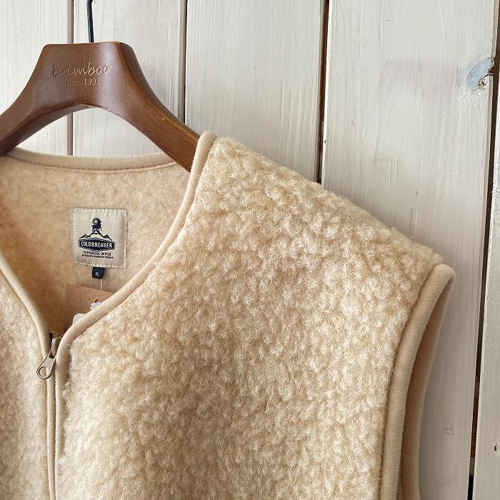 美品 COLDBREAKER ボアロングベスト Mサイズ ベージュ 美品✨COLDBREAKER ウールボア ロングベスト ベージュ ポーランド製