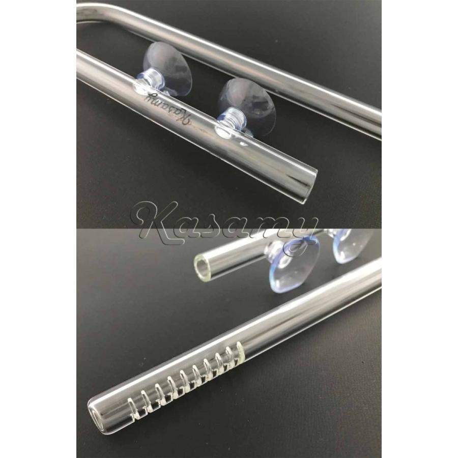 水槽用 吸水 クリア ガラスパイプ 熱帯魚 アクアリウム 水草 12 / 16 ホース用 クリップ式 吸盤 セット |  | 03