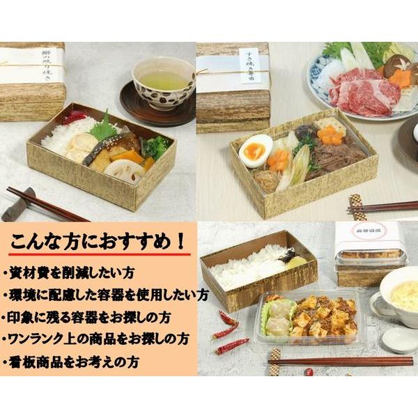 持ち帰り 使い捨て エンボス 紙容器 竹皮紙エコボックス TEK-6H 紙ふた 50個パック_9