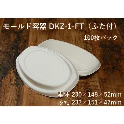 使い捨て 持ち帰り エコ容器 モールド容器 DKZ-1-FT ふた付 100枚パック