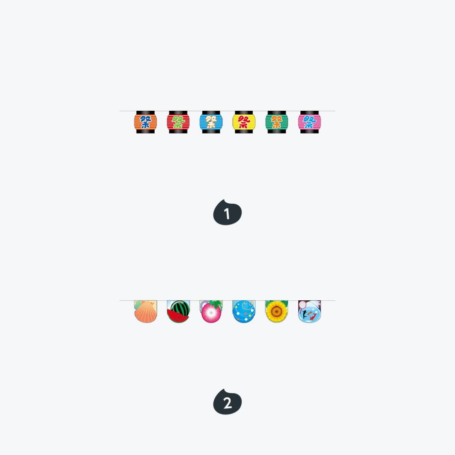 ユニークカット連続旗 夏柄 6連 |  | 01