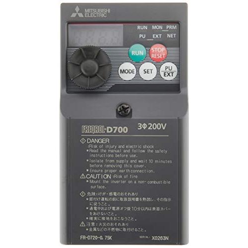 三菱電機 簡単小型インバータ FR-D720-0.75K : 3913-000781 : BAN 