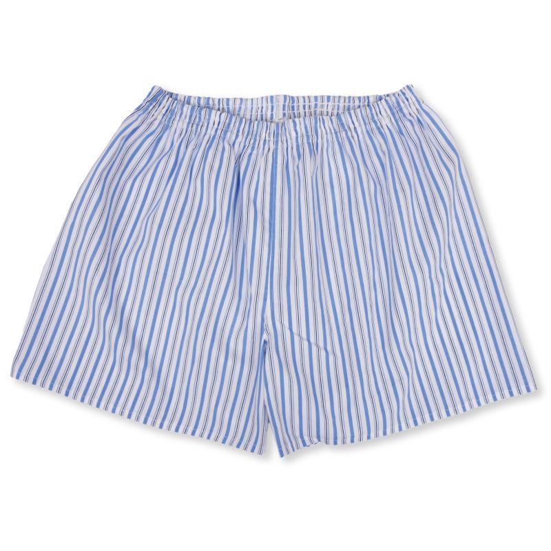 M/L/LL☆立体裁断前閉じ仕様トランクス【日本製】【ブルーストライプ柄