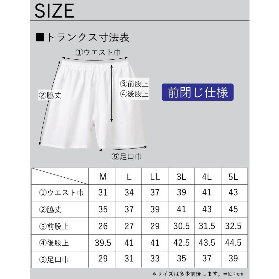 トランクス 大きいサイズ 日本製 立体裁断 前閉じ ウエスト２本ゴム 3l 4l 5l Tr300b 京都肌着本舗 通販 Yahoo ショッピング