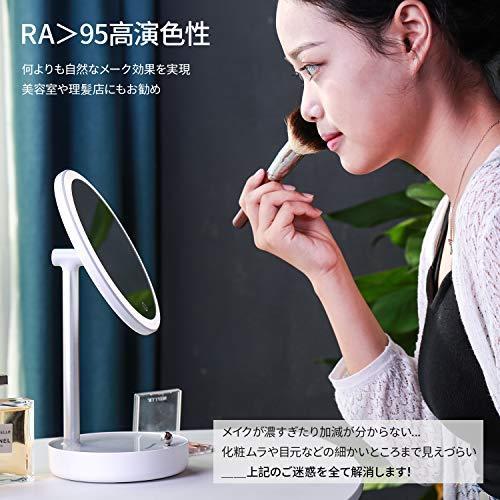 メイクミラー 化粧鏡 Herblite 卓上鏡 女優ミラー Ledライト付き Usb式充電 5000k昼光色 タッチ式ボタン 明るさ無段 Lyn Banana Store 通販 Yahoo ショッピング