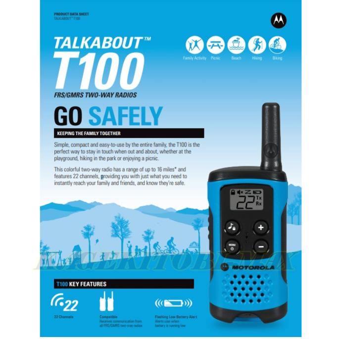 通話距離約26Km モトローラ T100TP ハンディ トランシーバー 3台セット 新品箱入り 未開封