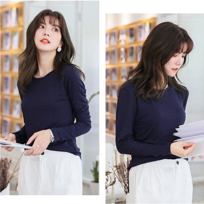 レディース カットソー Tシャツ 綿 コットン 100% 半袖 長袖 丸首 Vネック ラウンドネック 白 黒 紺 ホワイト ブラック ネイビー グレー スーツ インナー |  | 21