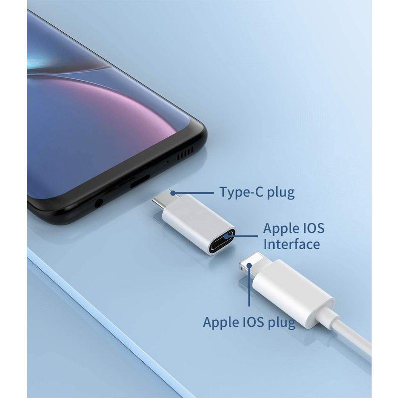 ライトニング 変換 → USB-C アダプタ 2個ライトニング タイプCからIOS変換コネクタ充電 アルミニウム合金 i-phone usb｜banari36｜04