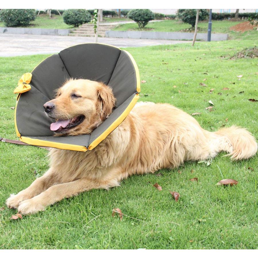 Komii エリザベスカラー 犬用 猫用 特大 軽量 布製 柔らかい 防水 耐久性 傷口保護 傷舐め防止 引っ掻き防止 調節可能 小型中型の大型犬猫に |  | 02