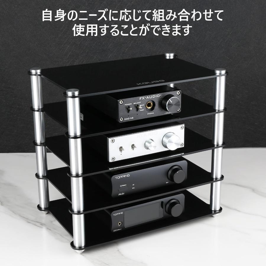 KGUSS オーディオラック 三段 USB DAC/パワーアンプ ラック オーディオ アルミニウム合金製 長24cm x 16cm x 12.5cm |  | 02