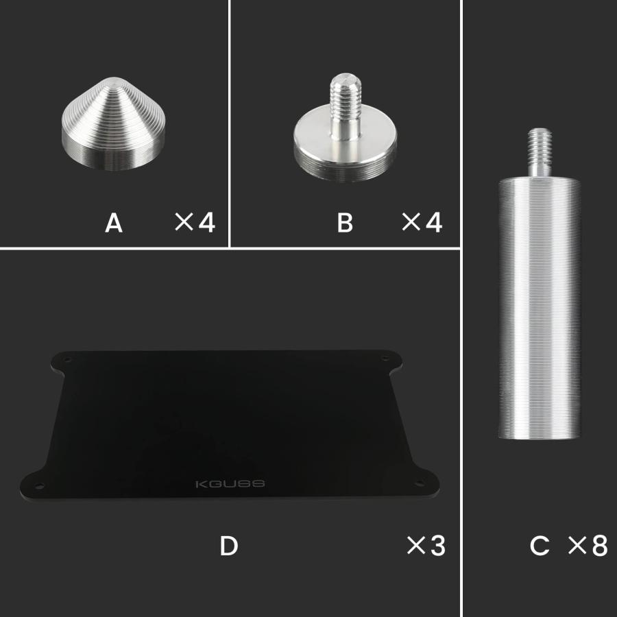 KGUSS オーディオラック 三段 USB DAC/パワーアンプ ラック オーディオ アルミニウム合金製 長24cm x 16cm x 12.5cm |  | 05