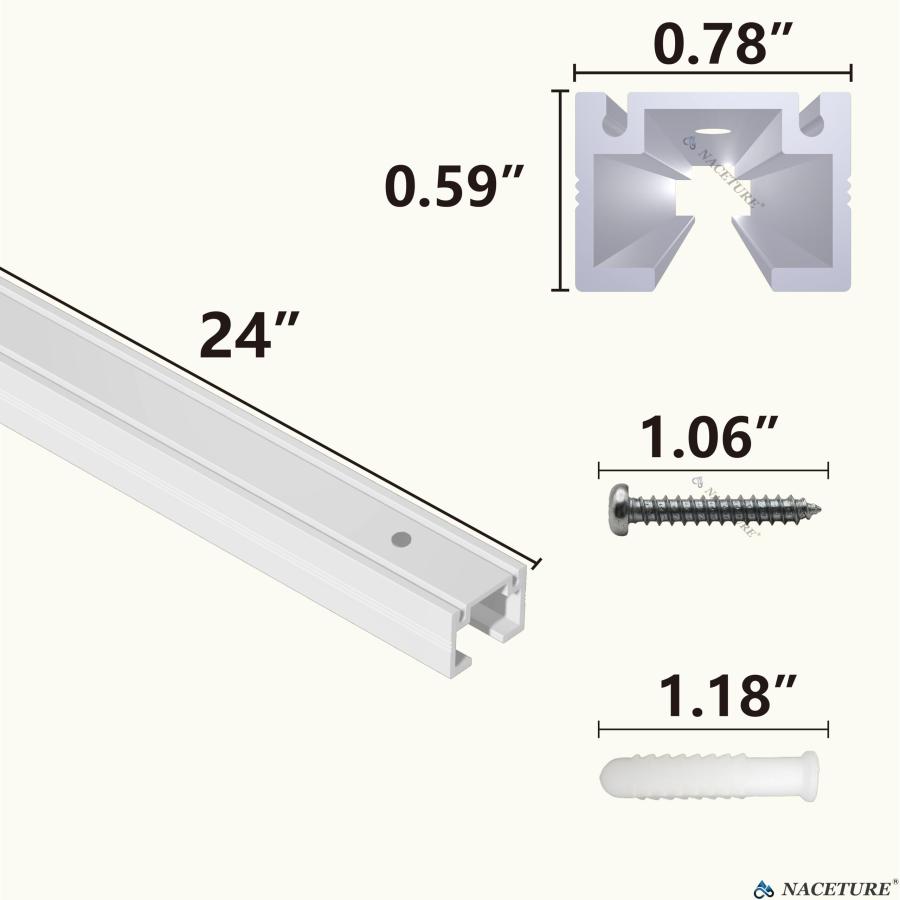 ピクチャーレール 壁掛けシステム（方形タイプ）? アート展示用レールセット（60cm×4本・2Mワイヤー付きフック×4本・取り付け金具・軌道側キャップ |  | 04