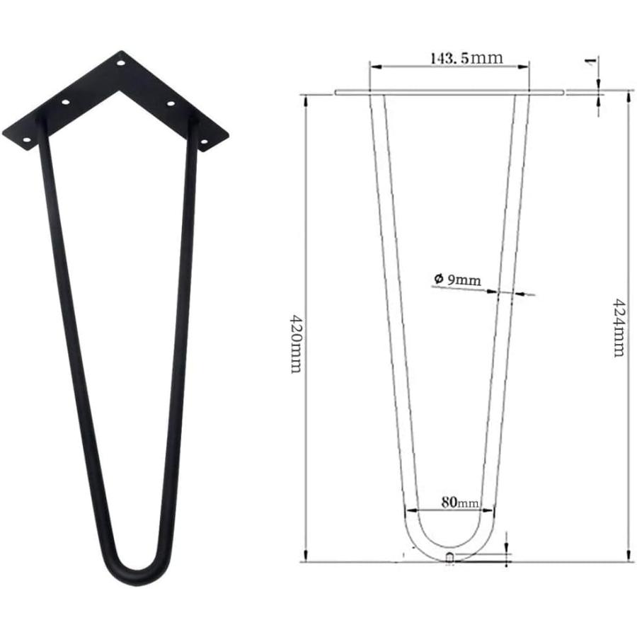 Signstek テーブル 脚 アイアンレッグ diy 机 脚 アイアンテーブル脚 4本セット 40cm デスク 家具の足 16インチ 机 足 パーツ |  | 01