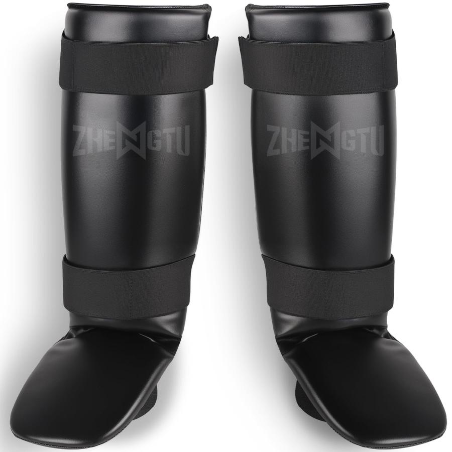 ZHENGTU ベーシックレッグガード レガース キックボクシング 格闘技 足サポーター シンガード すね当て 3cm厚手 衝撃吸収 キックボクシング の商品画像