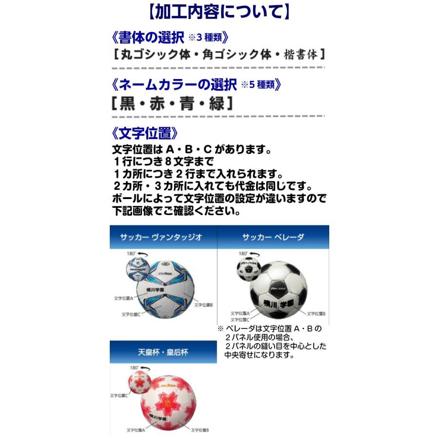 ボールは別売り モルテン サッカー フットサルボール ネーム入れ加工 １個分 チーム 学校名 番号 その他 返品交換不可 Mol Name Team Sb Mol Name Team Sb 磐梯運動具店 通販 Yahoo ショッピング