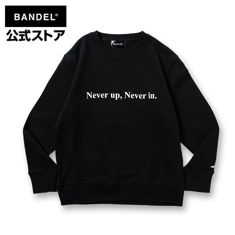 オンラインショップ レディース ファッション メンズ バンデル Bandel ロンt Tシャツ ロング 長袖 ロングtシャツ Black White Neck Crew Golf In Up Never Never ストリート ゴルフをイメージしたスウェットです メンズウエア