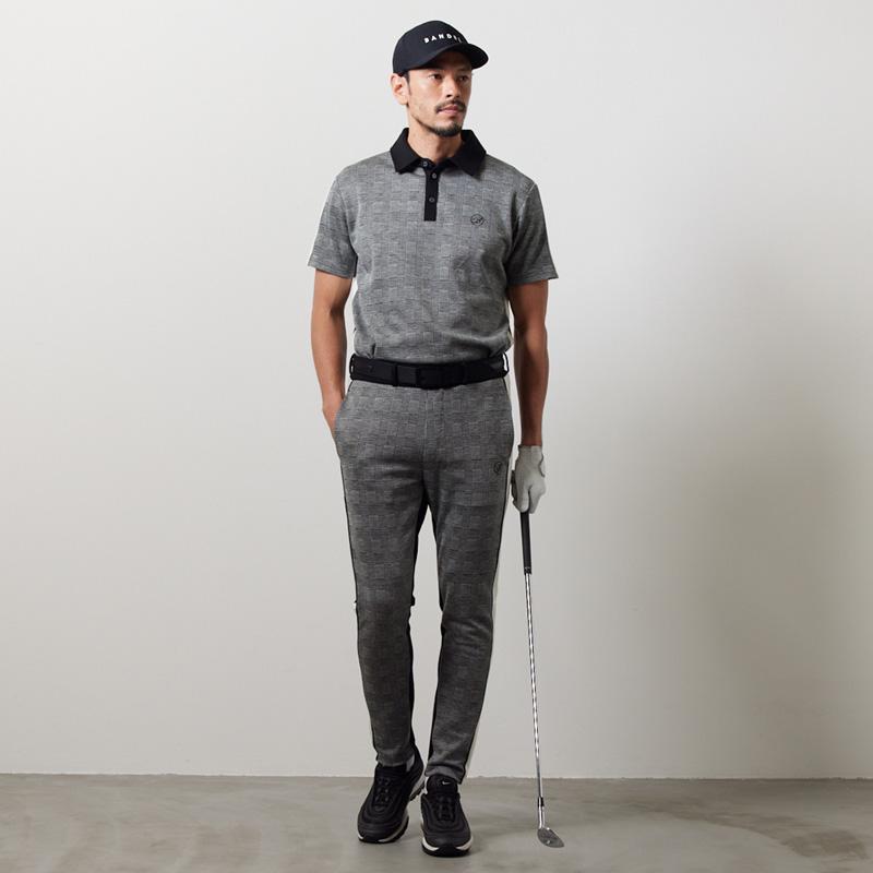 バンデル ゴルフウェア GLEN CHECK BICOLOR S/S POLO SHIRTS メンズ  