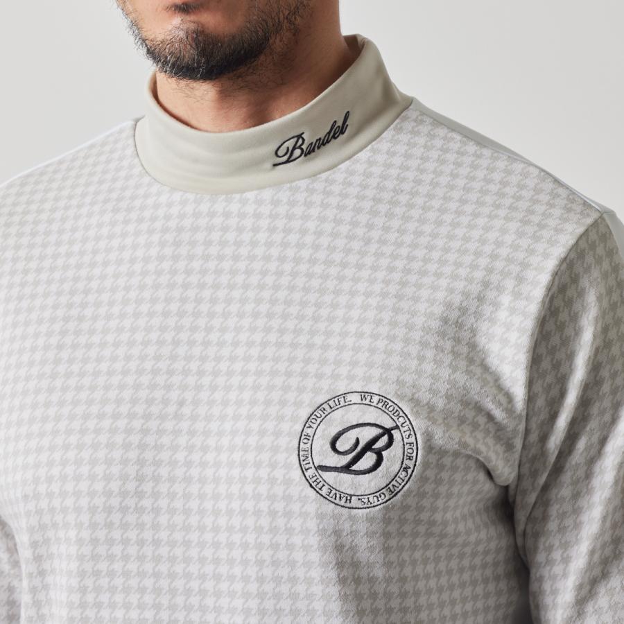 BANDEL（バンデル） HOUNDSTOOTH BICOLOR L/S MOC SHIRTS モックネック