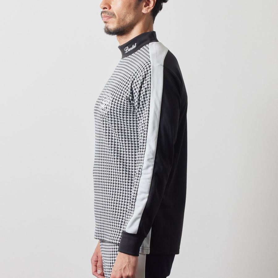 BANDEL（バンデル） HOUNDSTOOTH BICOLOR L/S MOC SHIRTS モックネック