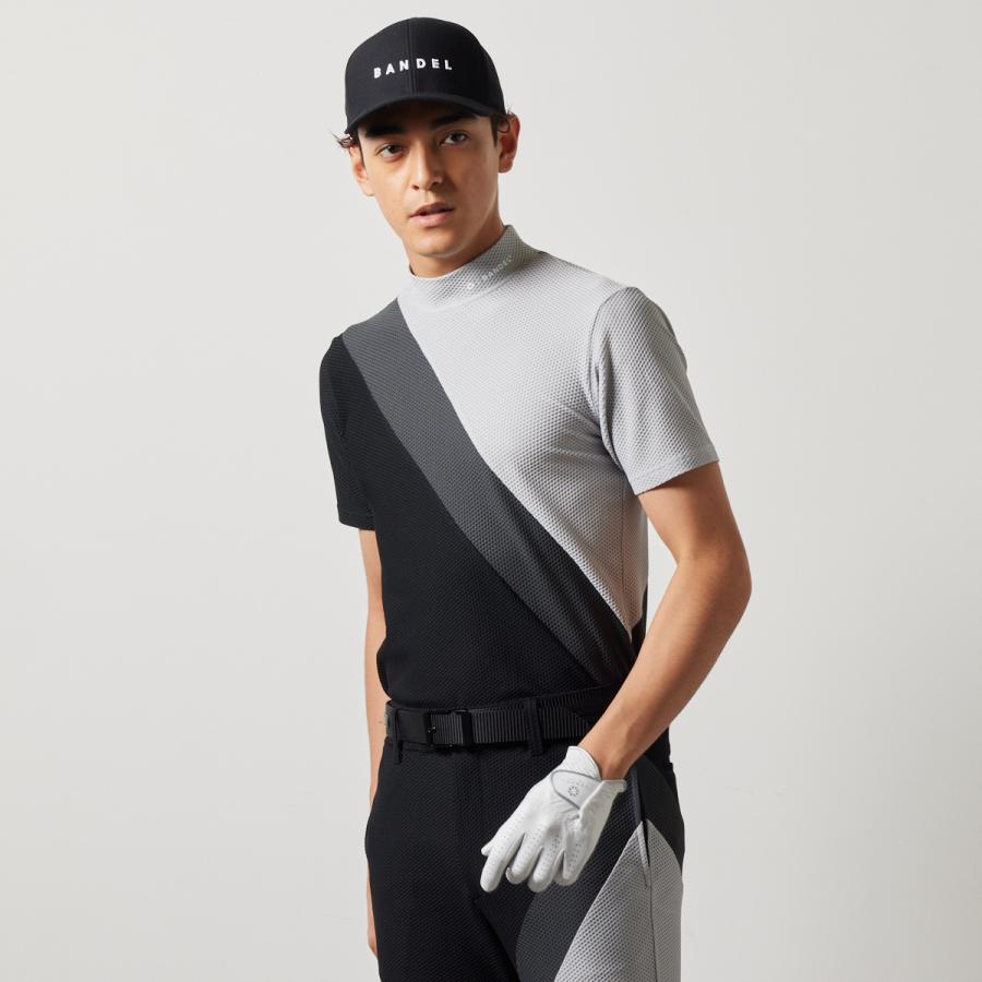 BANDEL バンデル STRIPES SWITCH S/S MOCK NECK SHIRTS