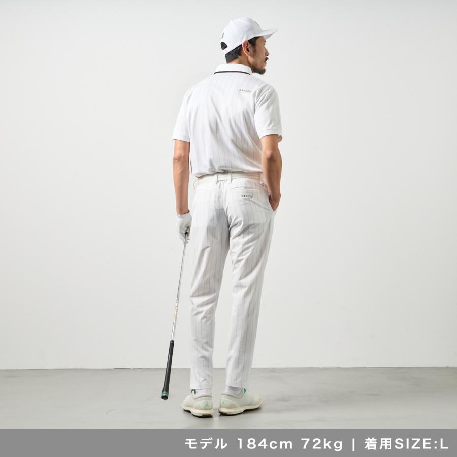 新品　BANDEL バンデル　セットアップ　ホワイト　パンツ　シャツ　ゴルフ BANDEL（バンデル） ストライプタックテーパードパンツ ゴルフ