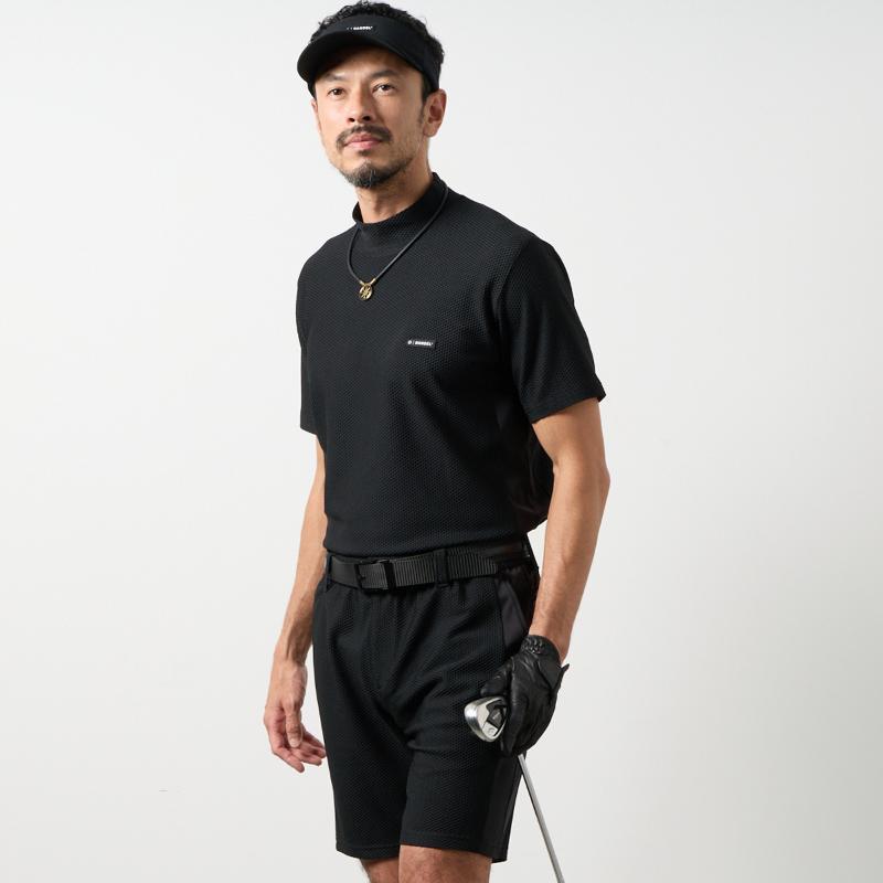 バンデル ドライワッフルスウィッチモックネック BANDEL バンデル ゴルフ スウィッチモックネックシャツ メンズ 半袖 ストレッチ_1