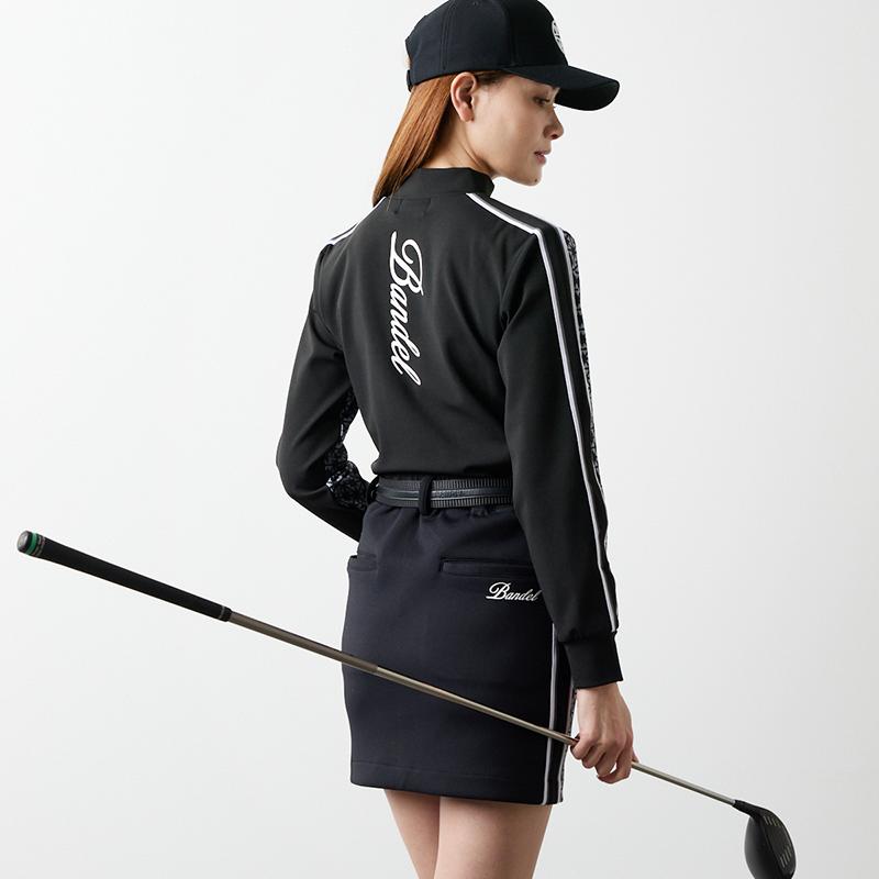 バンデル ウィメンズ オールオーバー スウィッチライン モックネック ゴルフ シャツ レディース  女性 ゴルフウェア BANDEL 25AWの画像