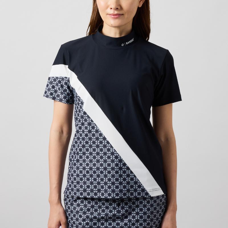 BANDEL（バンデル） WOMENS ALLOVER SWITCH S/S MOCK NECK SHIRTS