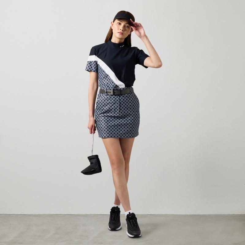 BANDEL（バンデル） WOMENS ALLOVER SWITCH S/S MOCK NECK SHIRTS