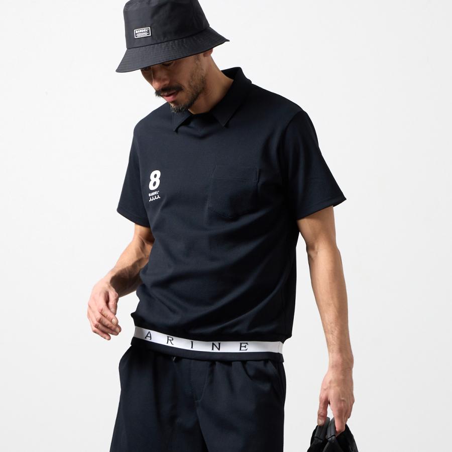 【美品】 【BANDEL×muta】コラボ　ポロシャツ サイズ5 黒 BANDEL（バンデル） BANDEL×mutaヘムリブポケットポロシャツ ムータ