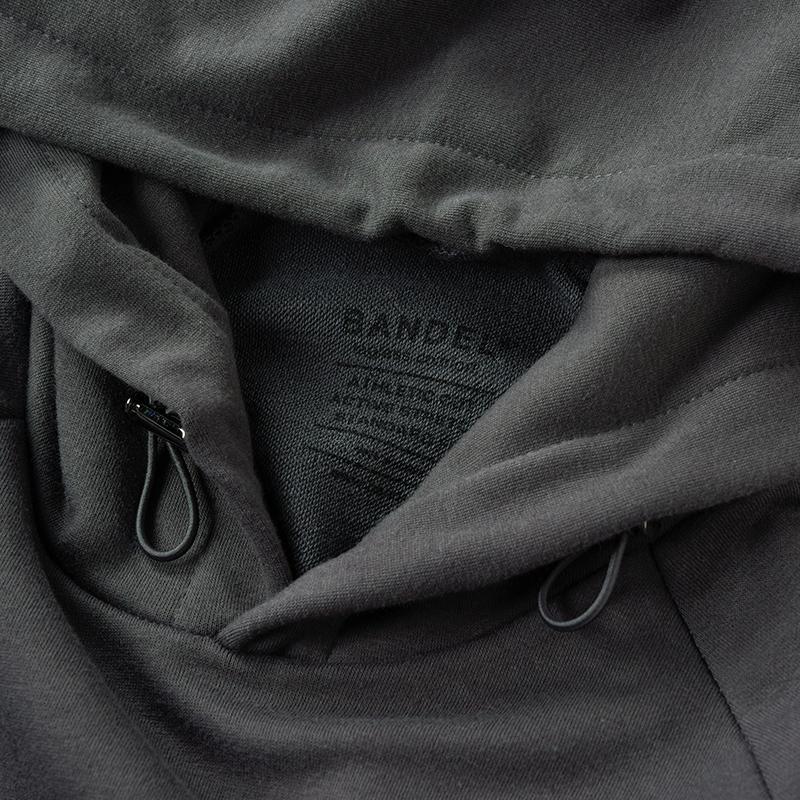 Hoodie Small Logo Charcoal Grey  BANDEL バンデル フード パーカー バックプリント メンズ レディース フード付きパーカー｜bandel-official｜05