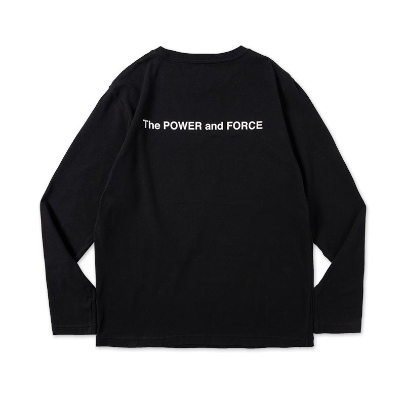 一流の品質 White T Black Sleeve Long Power Force The ロングtシャツ Bandel バンデル 長袖 レディース ファッション メンズ ブラック 長袖 サイズ L Raffles Mn