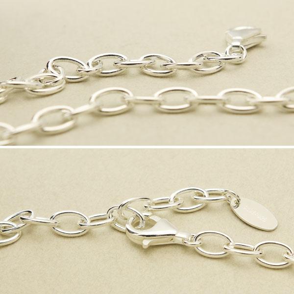 ブレスレット 単品 シルバー925 刻印 名入れ チェーン 小豆 あずき
