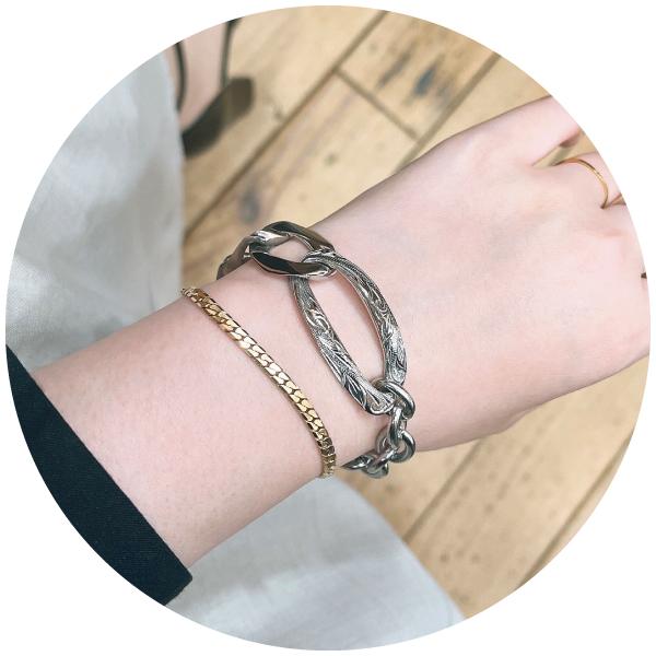 ペアブレスレット ブレスレット ステンレス サージカルステンレス 316L 金属アレルギー ハワイアンジュエリー マンテル 太め 極太 シルバーの画像