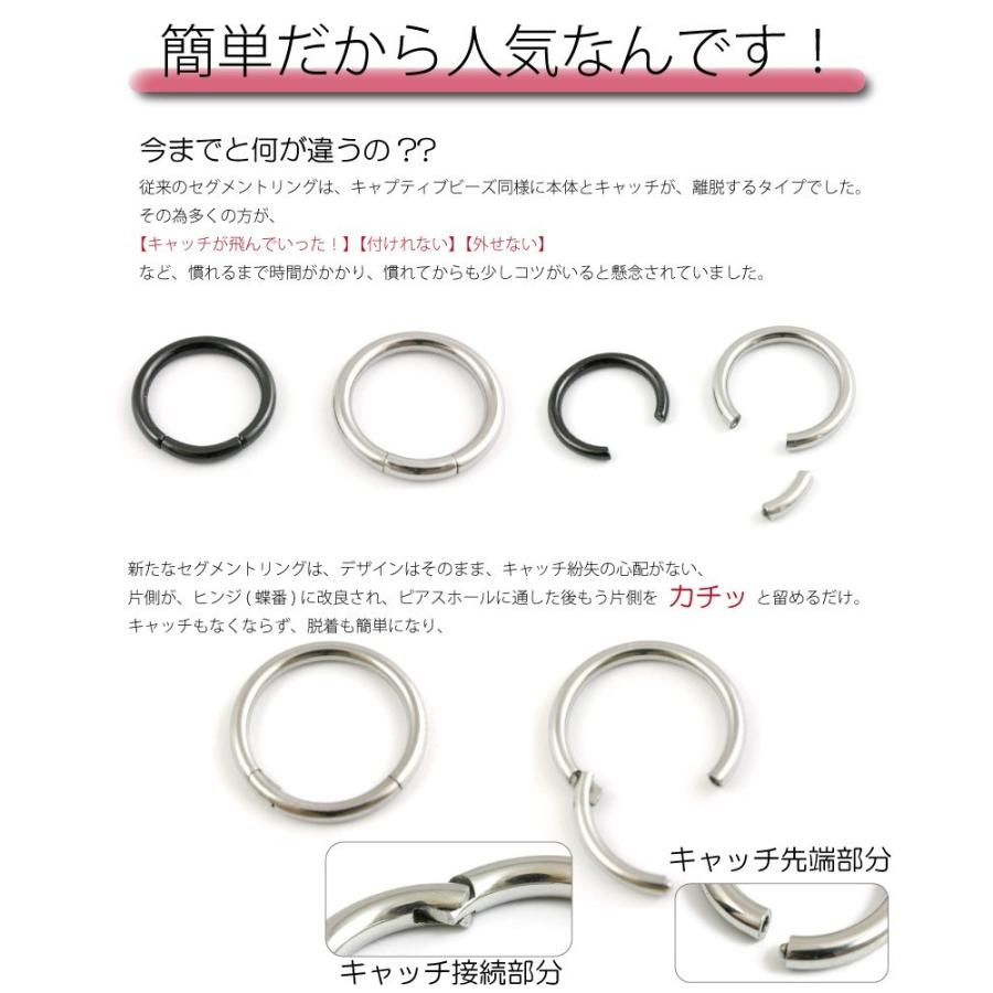 ボディピアス ワンタッチセグメントリング シルバー ブラック ゴールド ブルー ピンクゴールド 簡単 シンプル Segment16 14 Julia 通販 Yahoo ショッピング