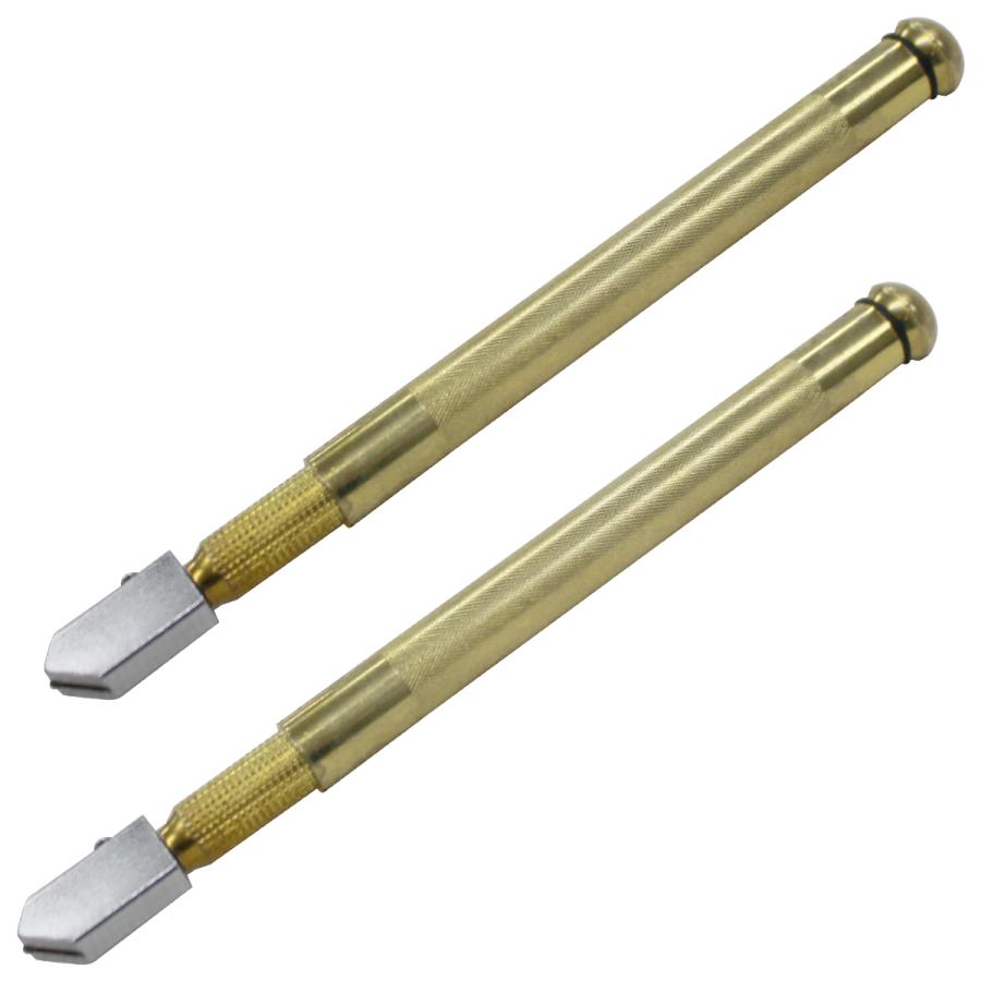 超硬 オイル式 アルミ製 ガラスカッター 2本組 ガラス切り ローラーカッター オイルカッター 硝子切りカッター god003s