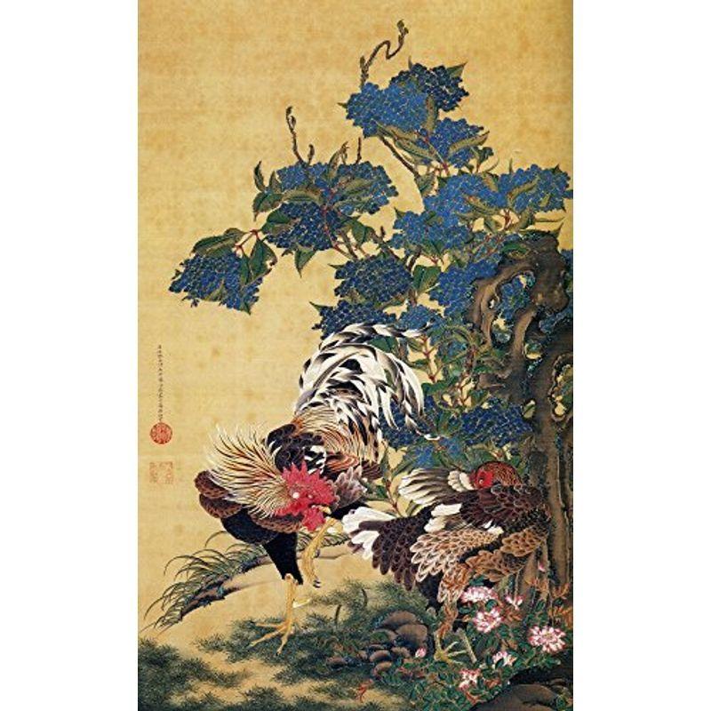 絵画風 壁紙ポスター（はがせるシール式） 伊藤若冲 紫陽花双鶏図 じゃくちゅう 生誕300年 キャラクロ K-ITJ-001S2 （369m