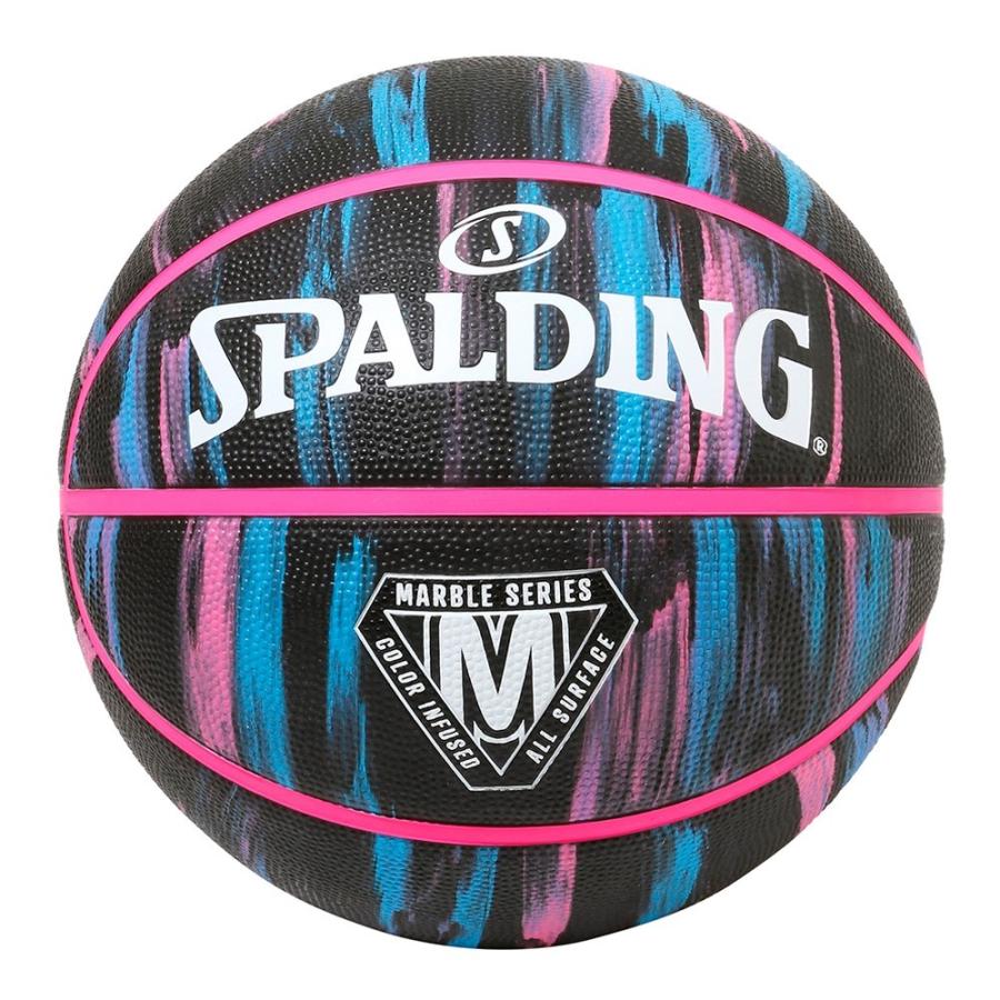 セール品 バスケットボール Spalding ラバーボール マーブル ブラックネオン 7号 外用 迅速な対応で