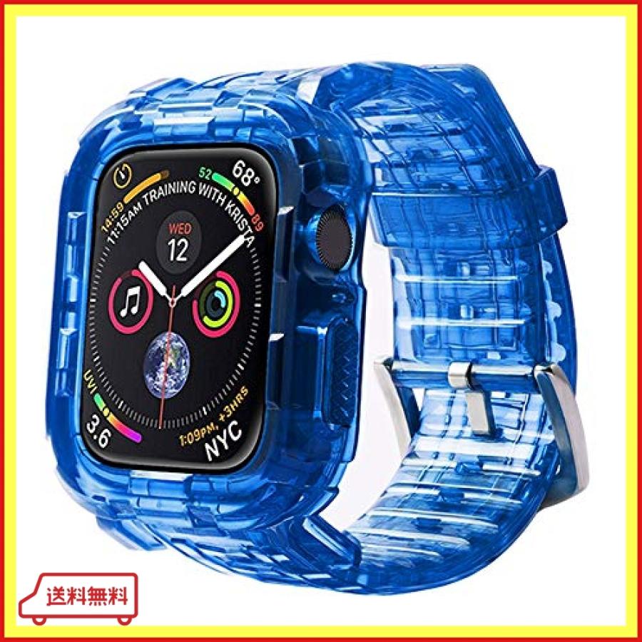 Nikalajp Apple Watch バンド ケース 透明 一体型 衝撃吸収 Applewatch Series1 2 3 4 5 6 Se対応 38 40mm ブルー Xvm5322 Bang Store 通販 Yahoo ショッピング