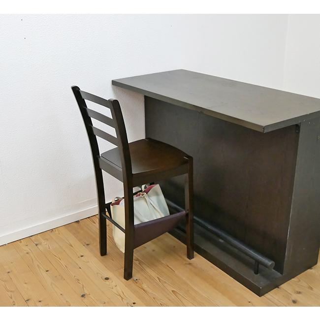 座面60cm 木製 ハイカウンターチェア 荷物置き付きCCK408 カプチーノ