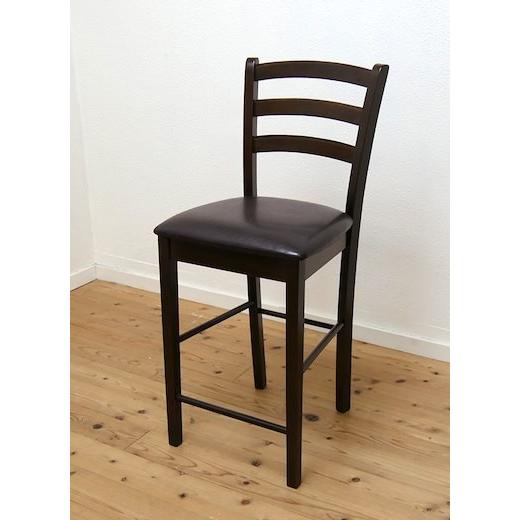 木製カウンターチェア 座面高63cm 完成品 CCK861SU 座面レザー張り