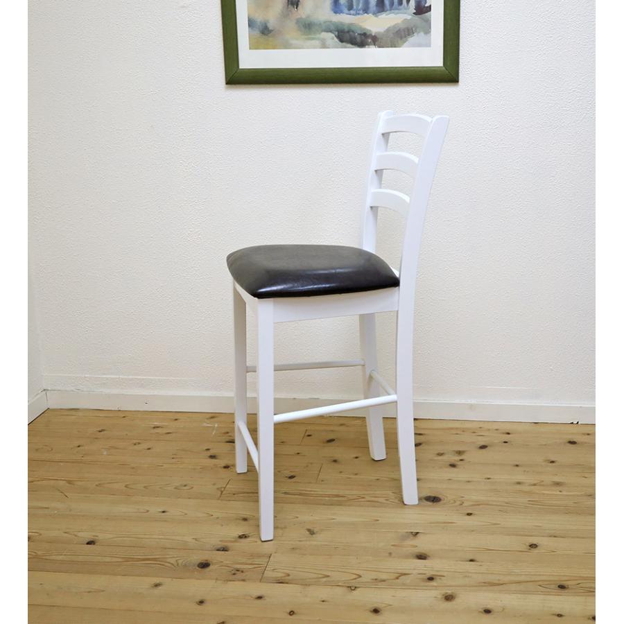 座面高63cm 白いカウンターチェア CCK861ホワイト WH クッション