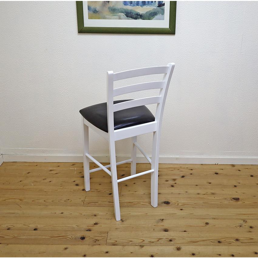 座面高63cm 白いカウンターチェア CCK861ホワイト WH クッション座面