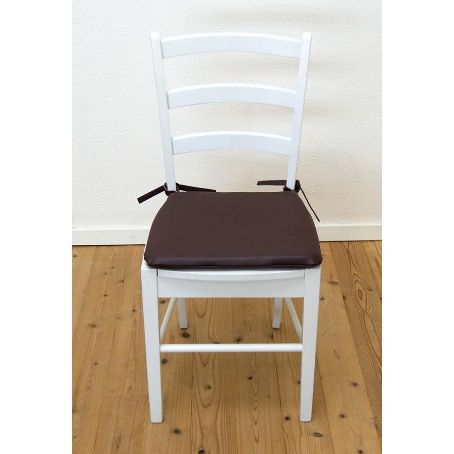 座面高45cm 木製 ダイニングチェア シートクッション付 CDK383WH